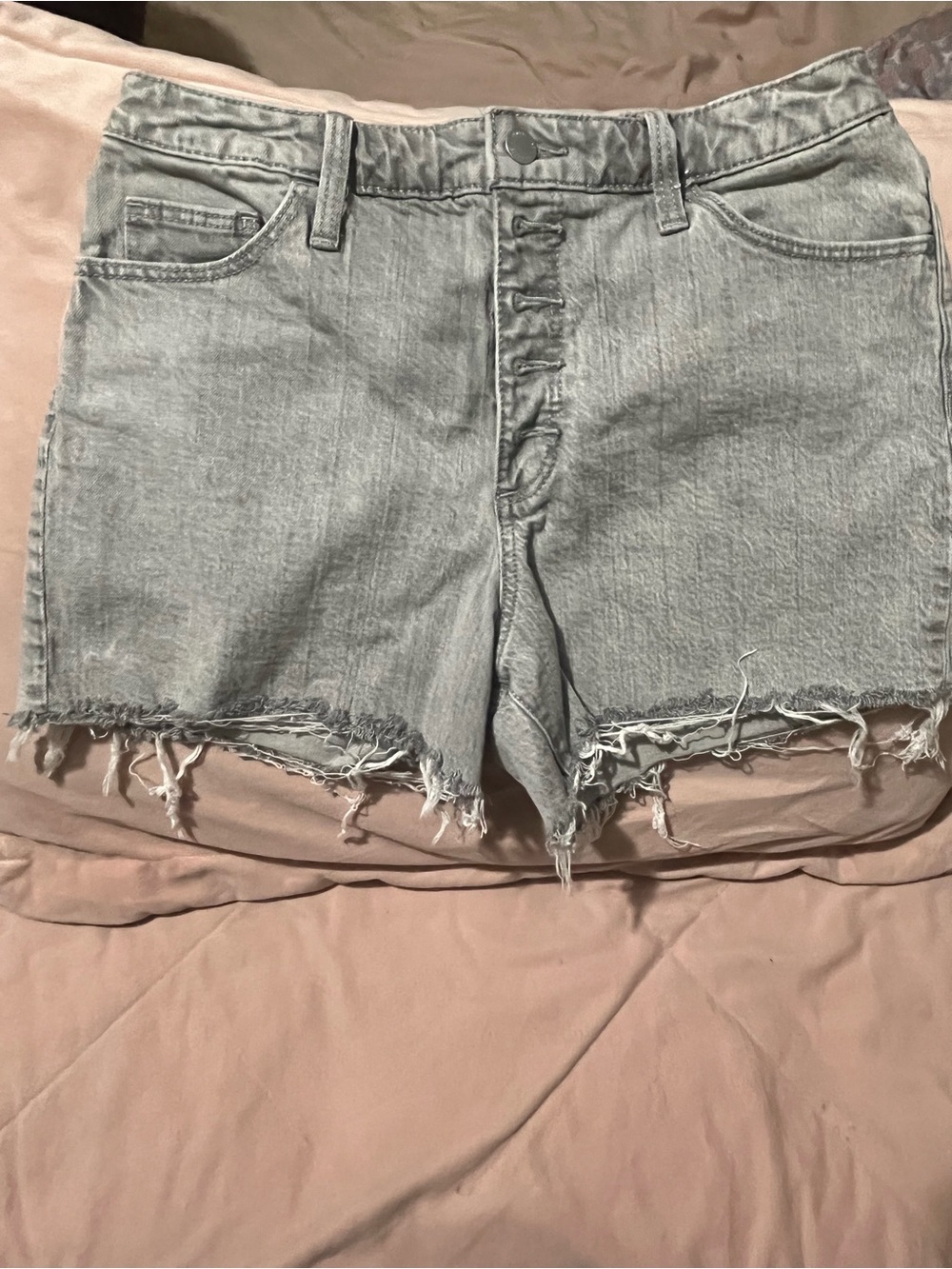 Universal Thread Light gray High-Rise Distressed Jean Shorts